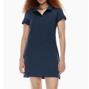 Aritzia Babaton Perret Tennis Dress Polo Shirt Dress Collared Button Navy